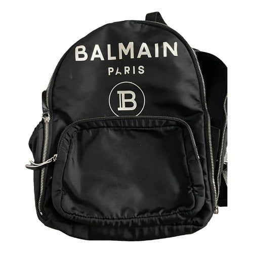 Pre-owned Balmain Cloth Backpack In Black