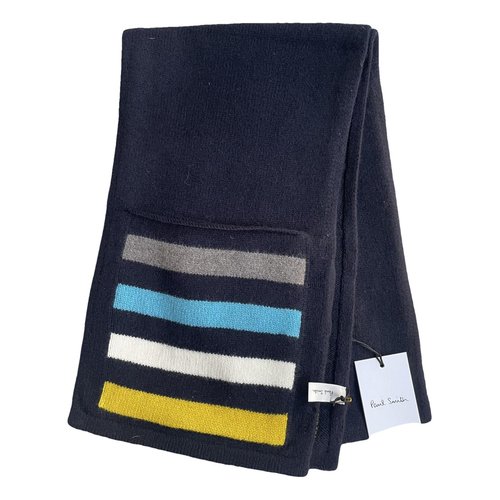 Pre-owned Paul Smith Wool Scarf & Pocket Square In Navy