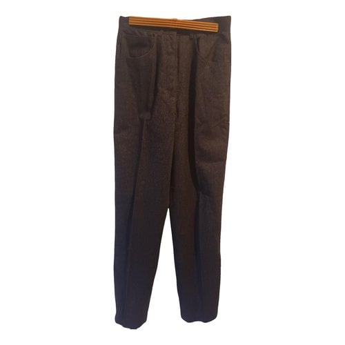 Pre-owned Les Copains Wool Trousers In Grey