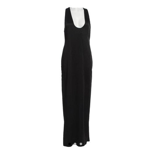 Pre-owned Saint Laurent Silk Maxi Dress In Black