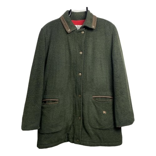 Pre-owned Burberry Wool Puffer In Green