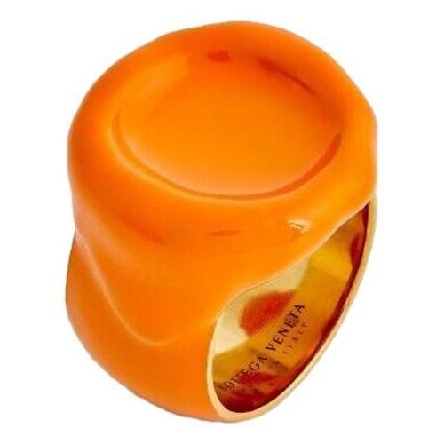 Pre-owned Bottega Veneta Silver Ring In Orange