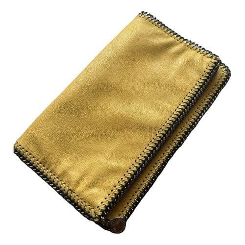 Pre-owned Stella Mccartney Falabella Vegan Leather Clutch Bag In Yellow