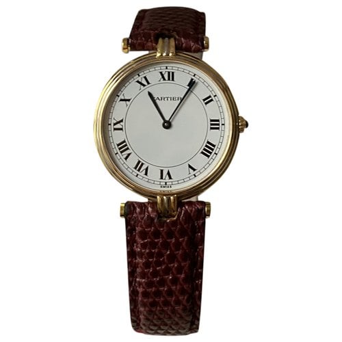 Pre-owned Cartier Must Vendôme Yellow Gold Watch In Red
