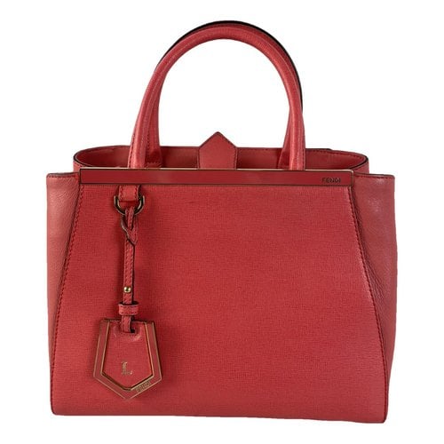 Pre-owned Fendi 2jours Leather Tote In Pink