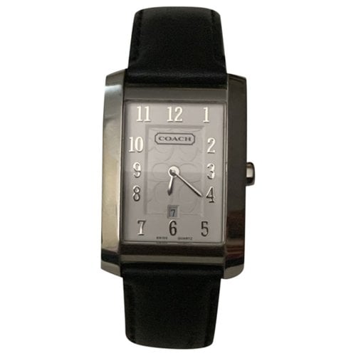 Pre-owned Coach Silver Watch In Black