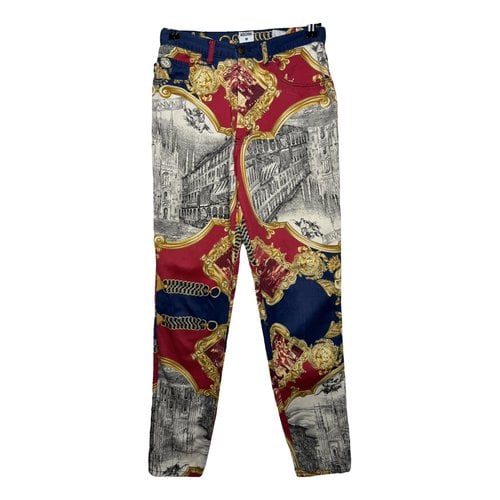 Pre-owned Moschino Straight Pants In Multicolour
