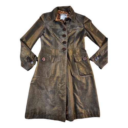 Pre-owned Moschino Coat In Brown