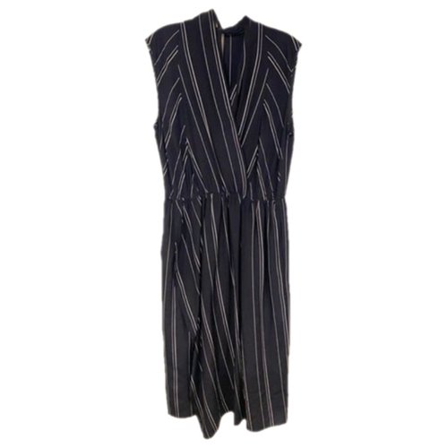 Pre-owned Vince Silk Mid-length Dress In Blue