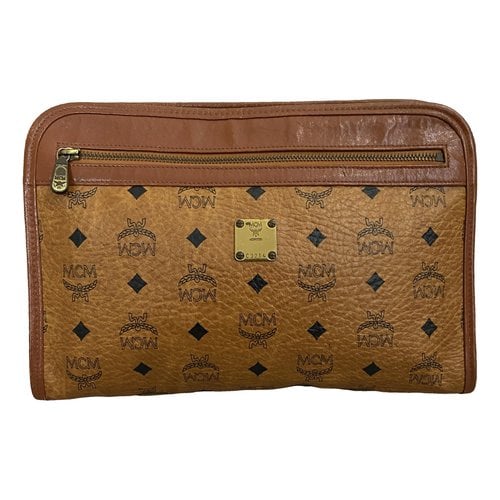 Pre-owned Mcm Leather Clutch Bag In Brown