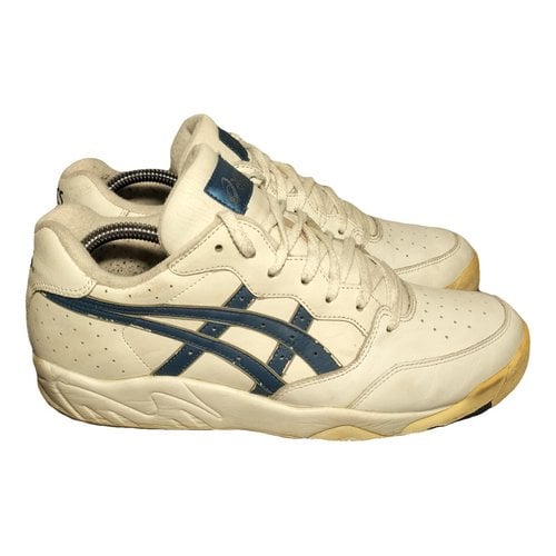 Pre-owned Asics Leather Low Trainers In White