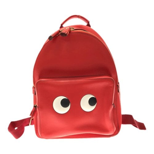 Pre-owned Anya Hindmarch Leather Backpack In Red