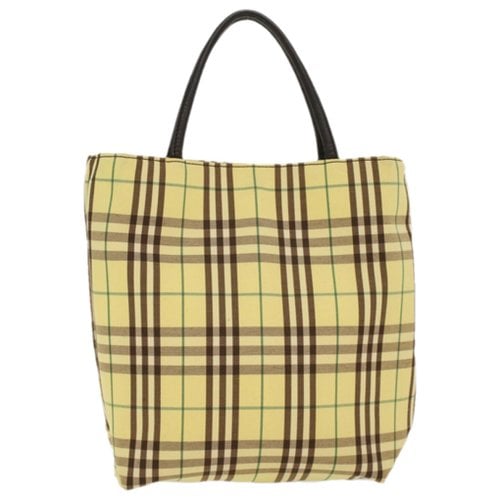 Pre-owned Burberry Cloth Handbag In Yellow