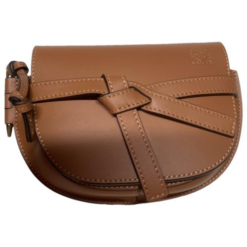 Pre-owned Loewe Gate Leather Crossbody Bag In Brown