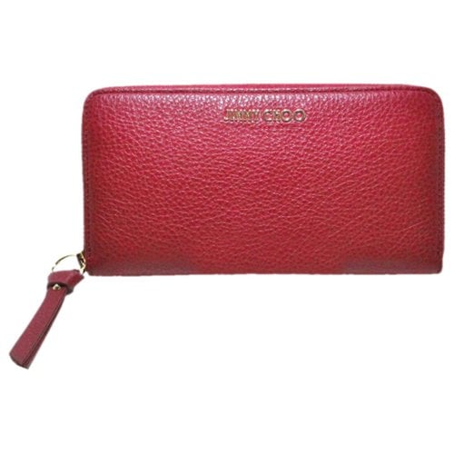 Pre-owned Jimmy Choo Leather Wallet In Red