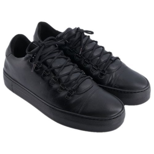 Pre-owned Nubikk Leather Trainers In Black