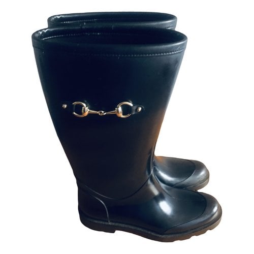 Pre-owned Gucci Wellington Boots In Anthracite