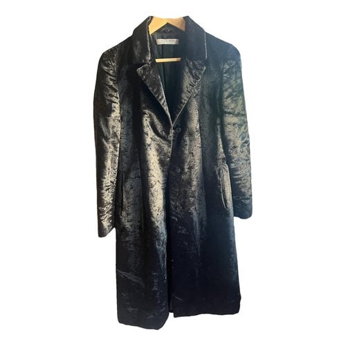 Pre-owned Miu Miu Faux Fur Coat In Black