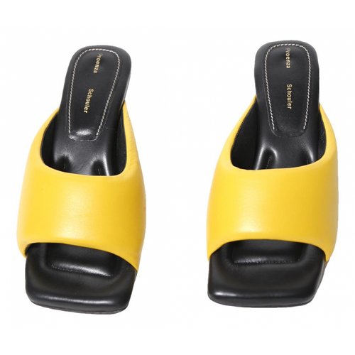 Pre-owned Proenza Schouler Leather Mules In Yellow