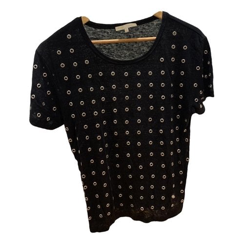 Pre-owned Maje Linen T-shirt In Black
