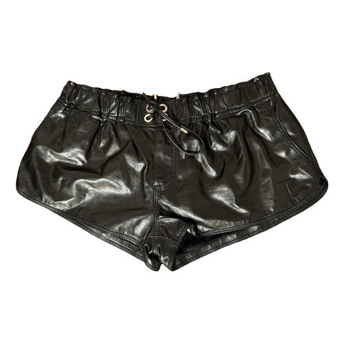 Pre-owned Tom Ford Leather Mini Short In Black