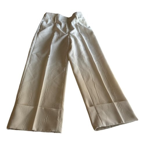 Pre-owned Alberto Biani Straight Pants In White