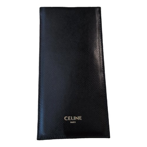 Pre-owned Celine Vegan Leather Clutch Bag In Black