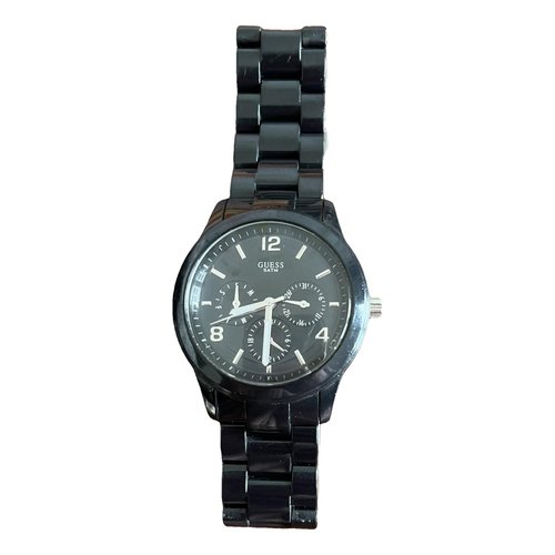 Pre-owned Guess Watch In Black