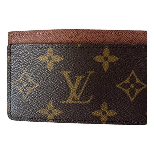 Pre-owned Louis Vuitton Coin Card Holder Leather Small Bag In Brown