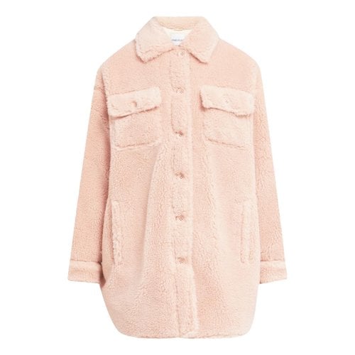 Pre-owned Stand Studio Wool Coat In Pink