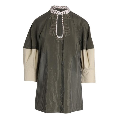Pre-owned Chloé Silk Mid-length Dress In Green