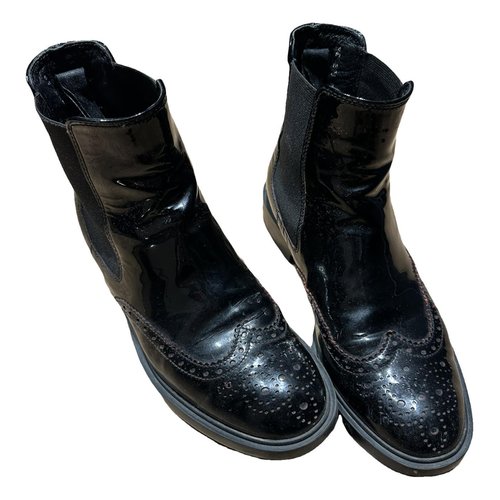 Pre-owned Fratelli Rossetti Leather Western Boots In Black