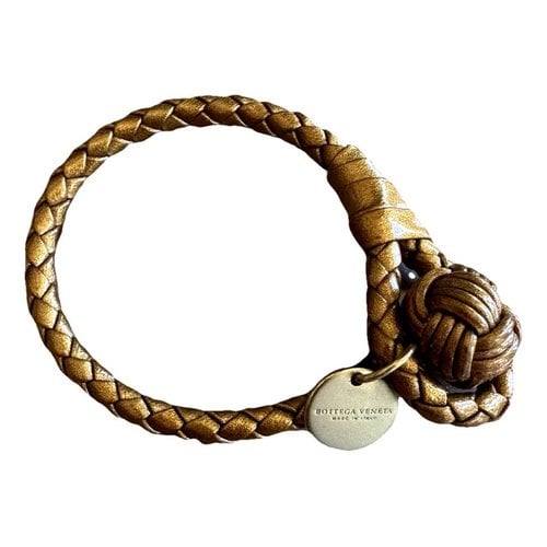 Pre-owned Bottega Veneta Leather Bracelet In Gold
