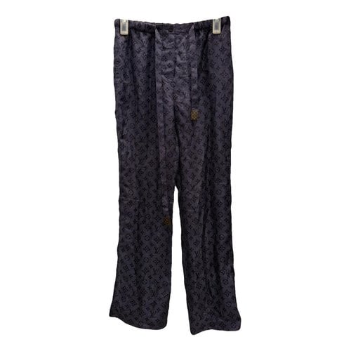 Pre-owned Louis Vuitton Silk Trousers In Blue