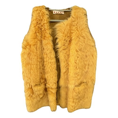 Pre-owned Marni Shearling Coat In Yellow