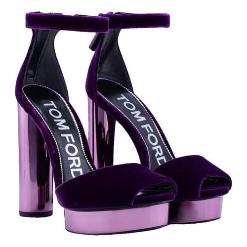 Pre-owned Tom Ford Velvet Sandals In Purple