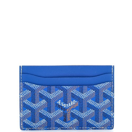 Pre-owned Goyard Leather Card Wallet In Blue