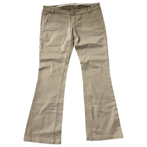 Pre-owned Guess Trousers In Beige