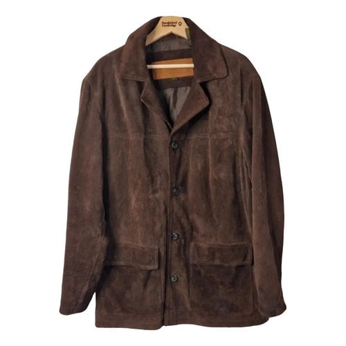 Pre-owned Timberland Leather Coat In Brown