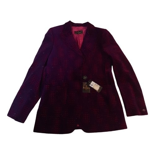 Pre-owned Fendi Velvet Suit Jacket In Multicolour
