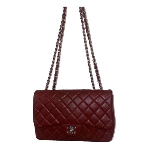 Pre-owned Chanel Timeless/classique Leather Crossbody Bag In Burgundy