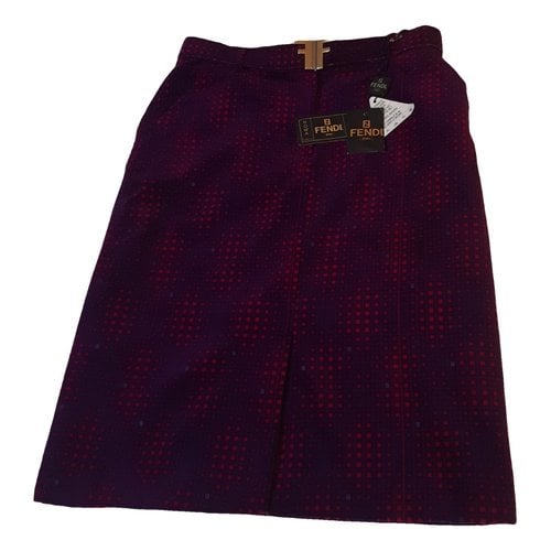 Pre-owned Fendi Velvet Skirt Suit In Multicolour