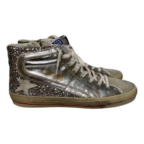 Pre-owned Golden Goose Trainers In Silver