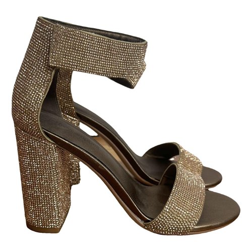 Pre-owned Jeffrey Campbell Glitter Heels In Gold