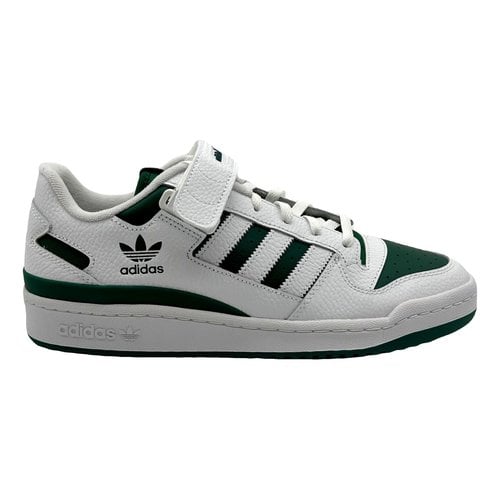 Pre-owned Adidas Originals Forum 84 Leather Low Trainers In Green