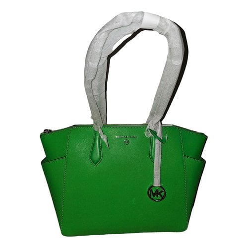 Pre-owned Michael Kors Leather Tote In Green
