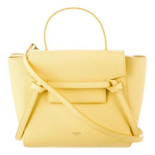 Pre-owned Celine Belt Leather Crossbody Bag In Yellow
