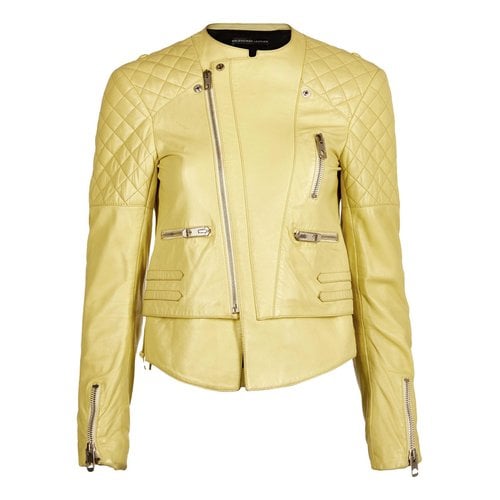 Pre-owned Balenciaga Leather Jacket In Yellow