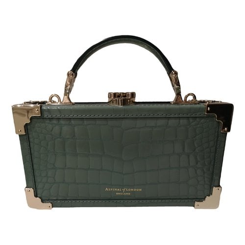 Pre-owned Aspinal Of London Leather Clutch Bag In Green