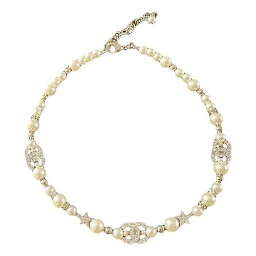 Pre-owned Chanel Pearl Necklace In Gold
